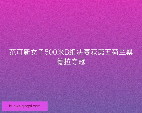 范可新女子500米B组决赛获第五荷兰桑德拉夺冠